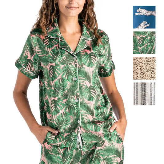 Hello Mello Beauty Sleep Satin Pajama Tops Open Stock