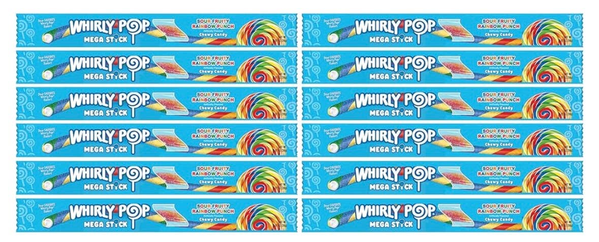 Whirly Pop NEW Nostalgic Rainbow Swirly STICKS  🌈 🍭 24 CT 