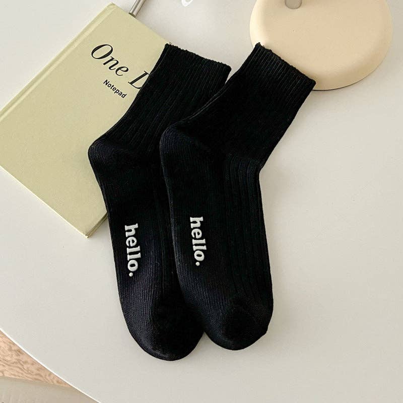 Candy Color Simple Letter Soft Socks DP25A452