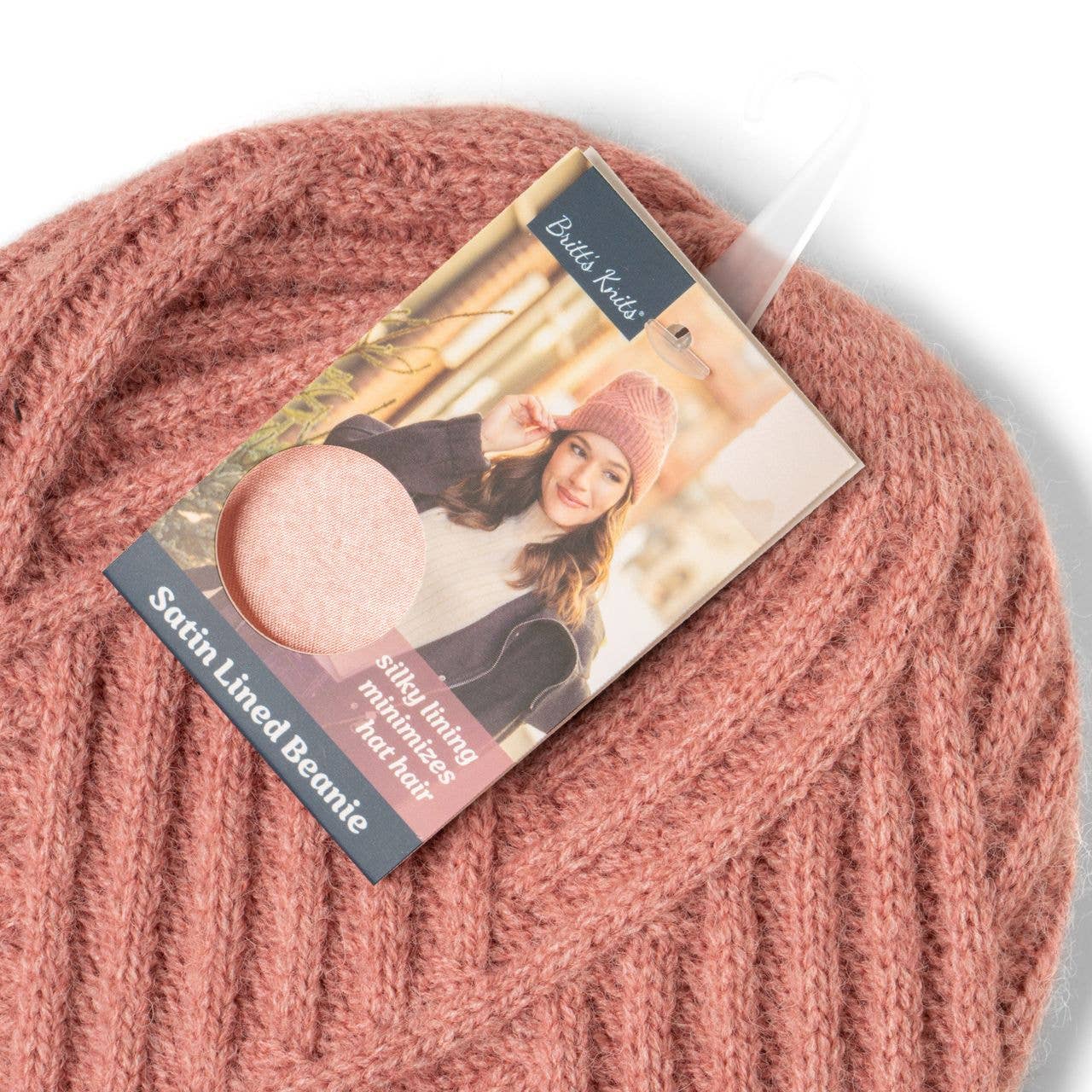 Britt’s Knits Satin Lined Beanie Open Stock: Pink