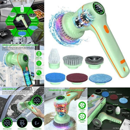Portable Cleaning Brush - Green Quirky Electric Spin Brush