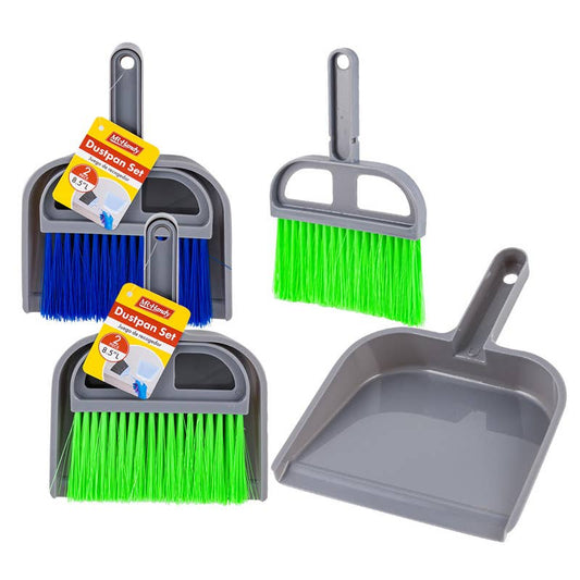 DUSTPAN SET - 8.5'' IN LENGTH 2 PIECES HANDHELD ASSORTED