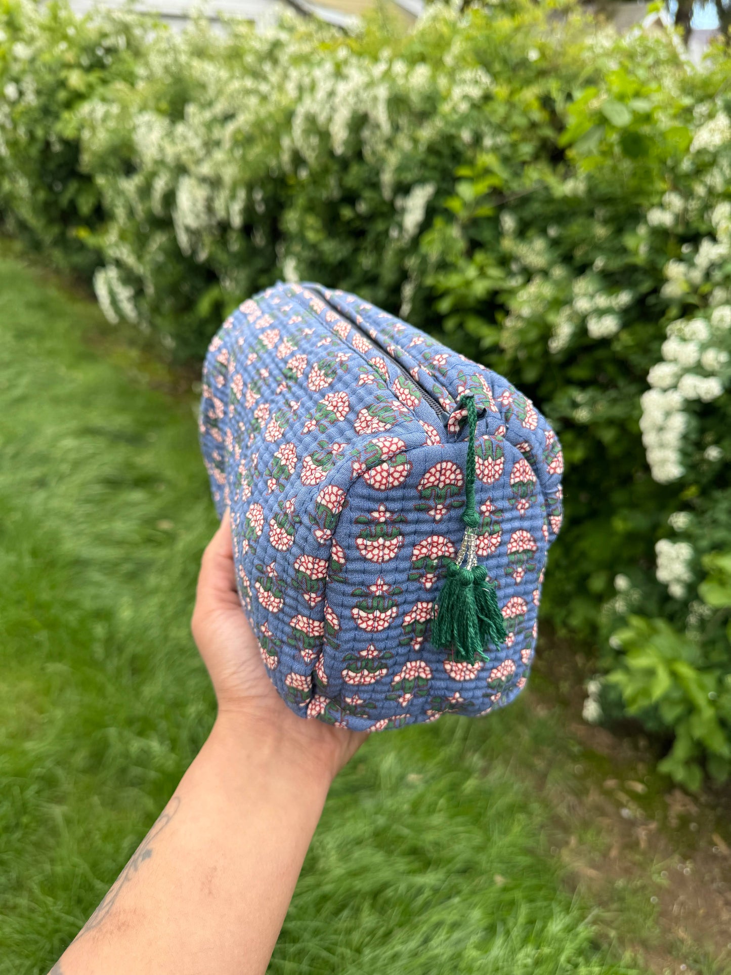 Quilted Cosmetic Pouch Set of 3
