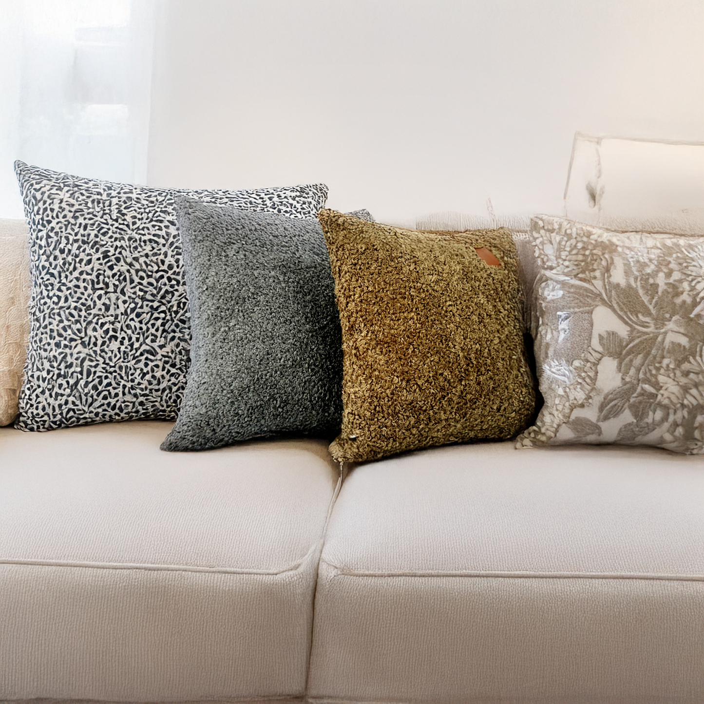 Cozy Teddy Throw Pillow, Grey (18" x 18" / 45 x 45 cm)