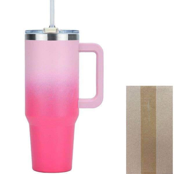 40OZ SLook Handled Tumbler - Pink Faded Ombre - Vac Sealed