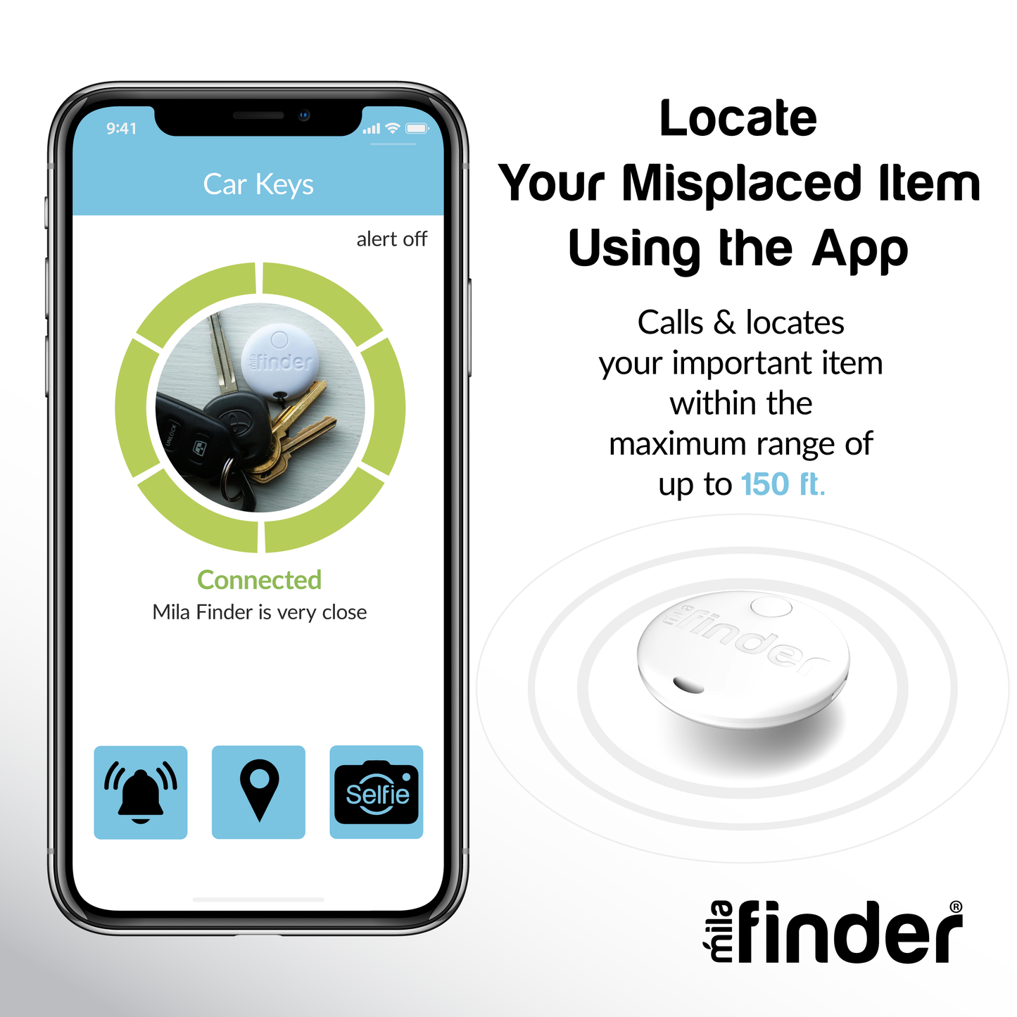 The Mila Finder® Bluetooth Key Tracker