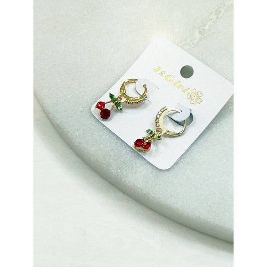 Gemstone Drop Dangle Cherry Earrings