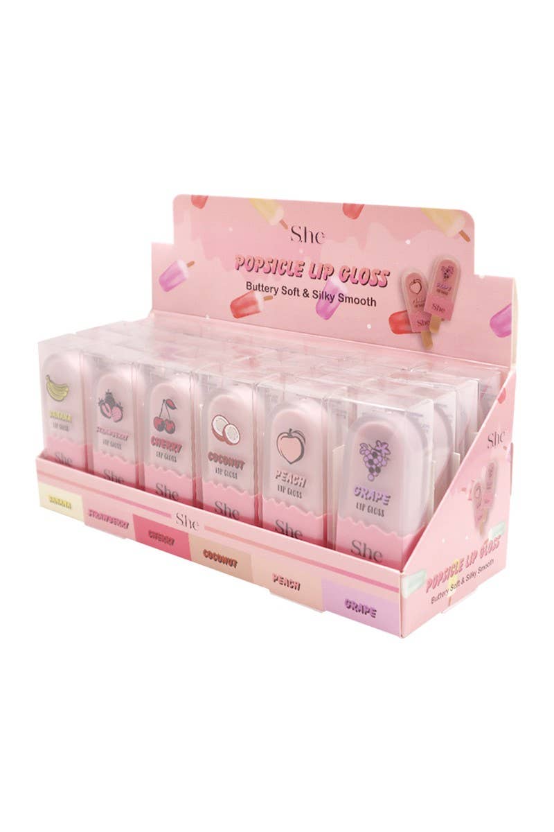 Makeup She LP1034 Popsicle Lip Gloss - 24 pcs