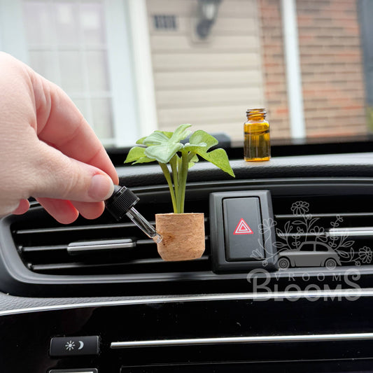 Monstera Vent Clip Car Air Freshener Diffuser (Reusable): *Vanilla Pumpkin Marshmallow*