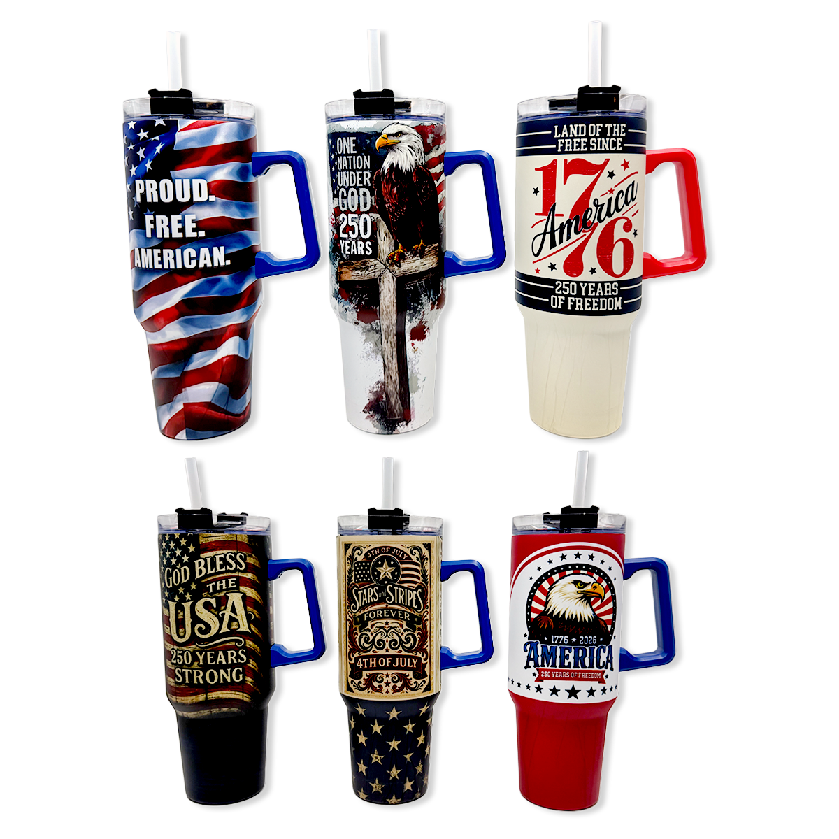USA 250th Anniversary 40oz Patriotic Tumbler - 6/Display