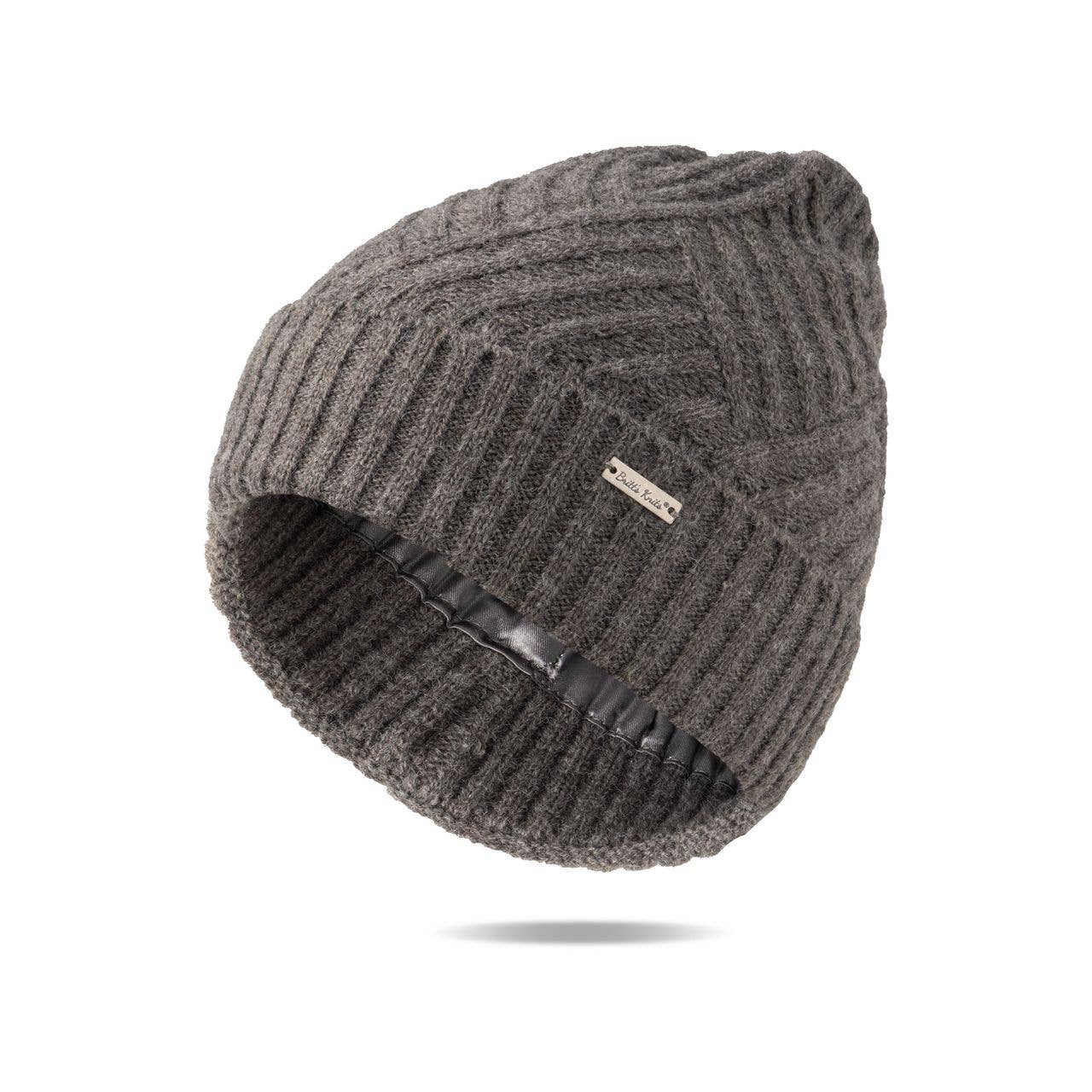 Britt’s Knits Satin Lined Beanie Open Stock: Black