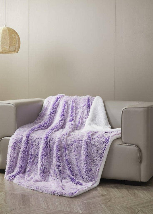 "Orchid Frost" Faux Fur Plush Throw Blanket - 50"x70"