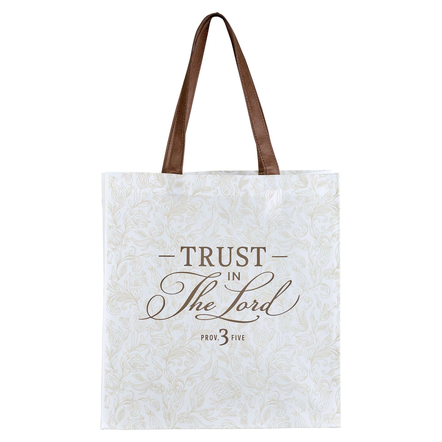 Tote White/Brown Trust in the Lord Prov. 3:5