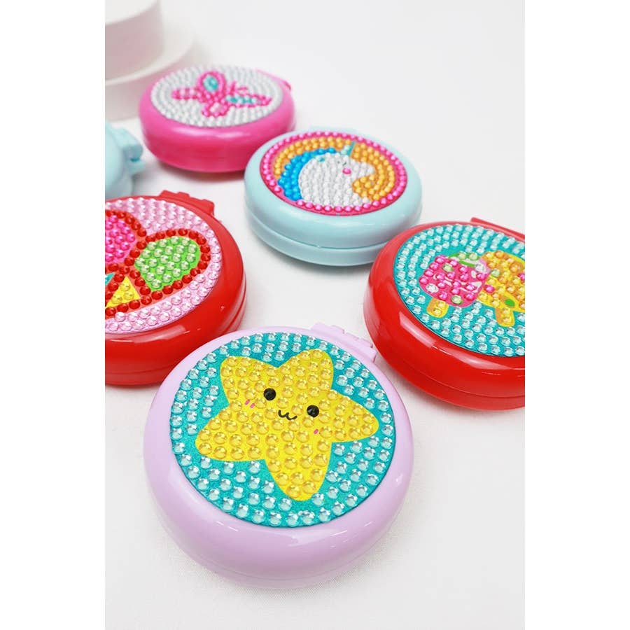 Colorful Mix Stone Mirror with Pop Up Brush