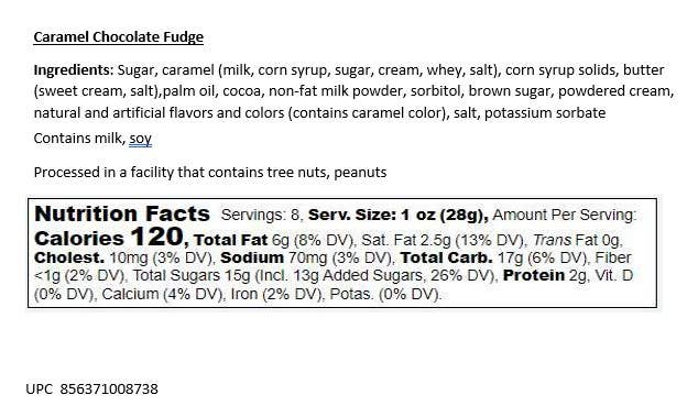 Caramel Chocolate 1/2 lb. Fudge Bar