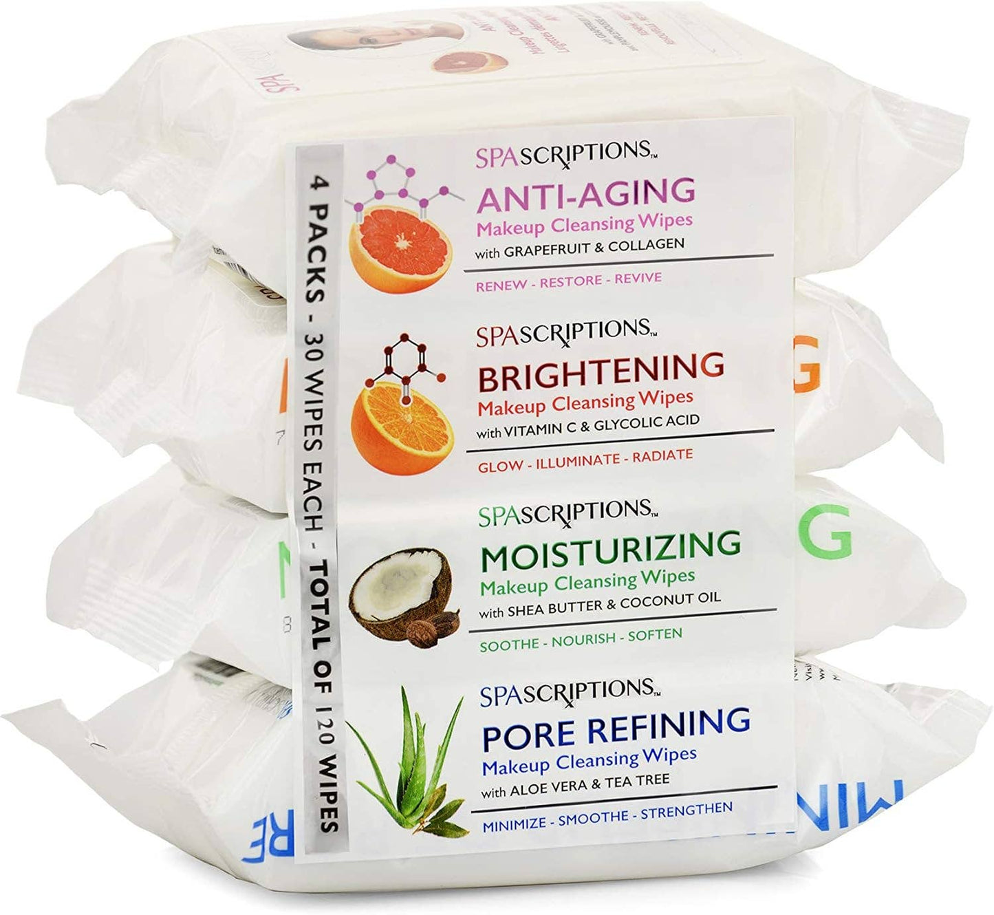 Spascriptions Makeup Cleansing Wipes - Variety Pack