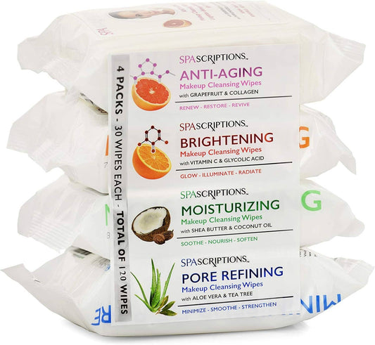 Spascriptions Makeup Cleansing Wipes - Variety Pack