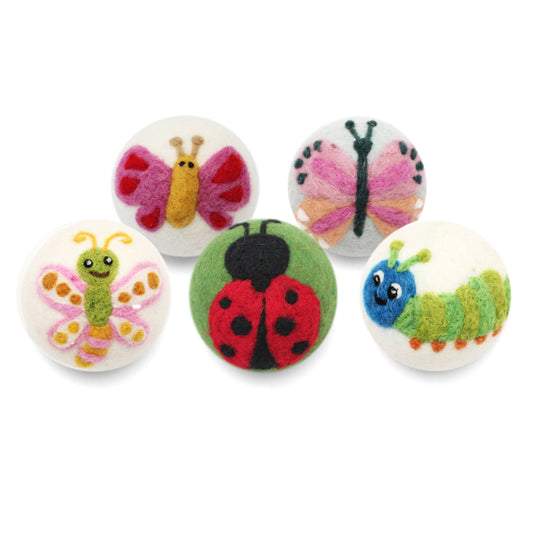Bugs: (Butterfly's, Lady Bug) Wool Dryer Balls