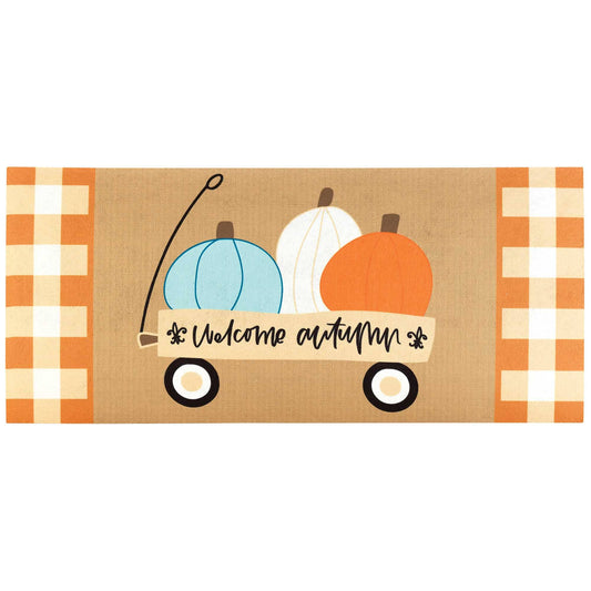 DOORMAT INSERT WELCOME AUTUMN WAGON