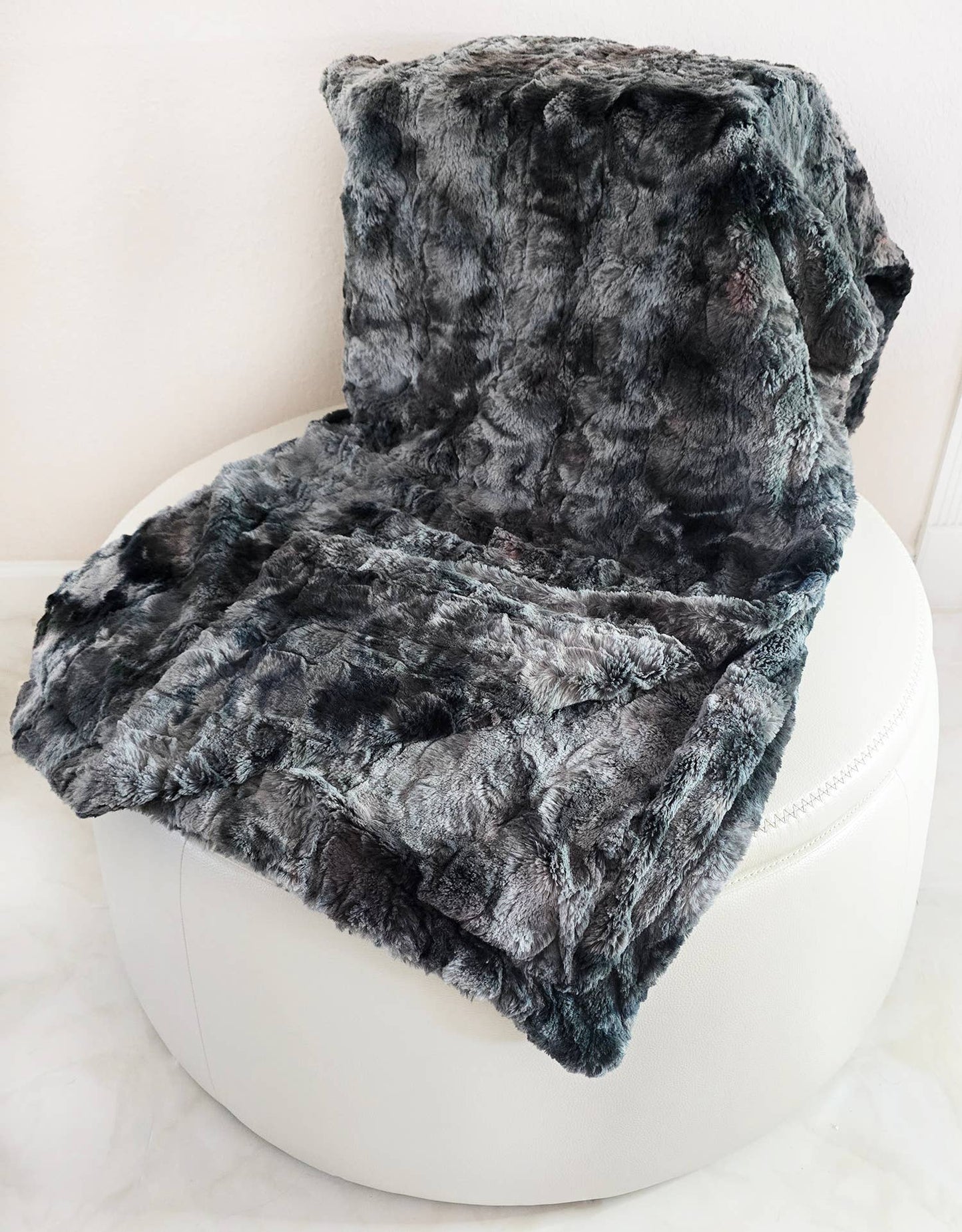 Stormy Night Full/Queen Size 60 x 72 Minky Faux Fur Blanket