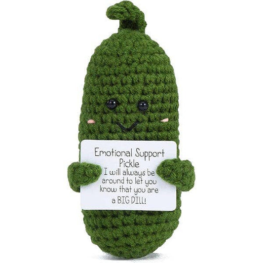 CalmiMates Mini Emotional Support Crochet Plush Toy Collection (1pc) Multiple Styles: Emotional Support Pickle