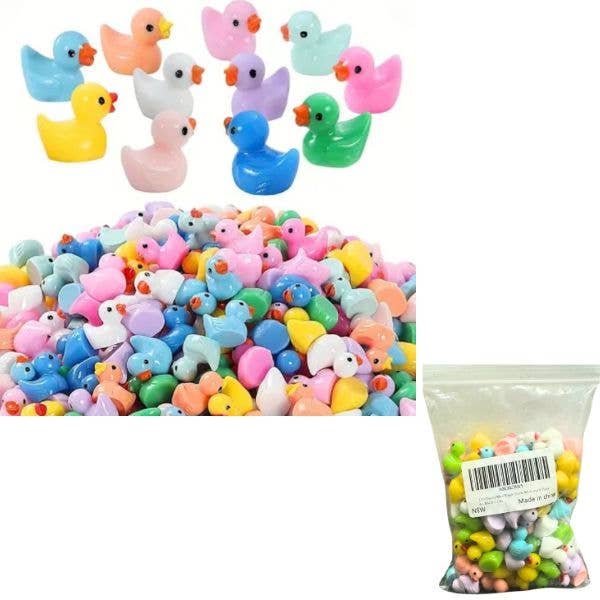 The MINI Ducks - 110PC Pack Of 1/2" Assorted Color Ducks