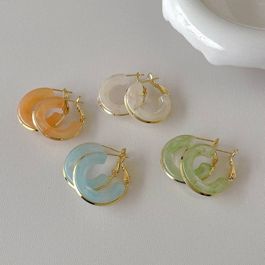 Candy Color Metal Hoop Earrings DPJE1822