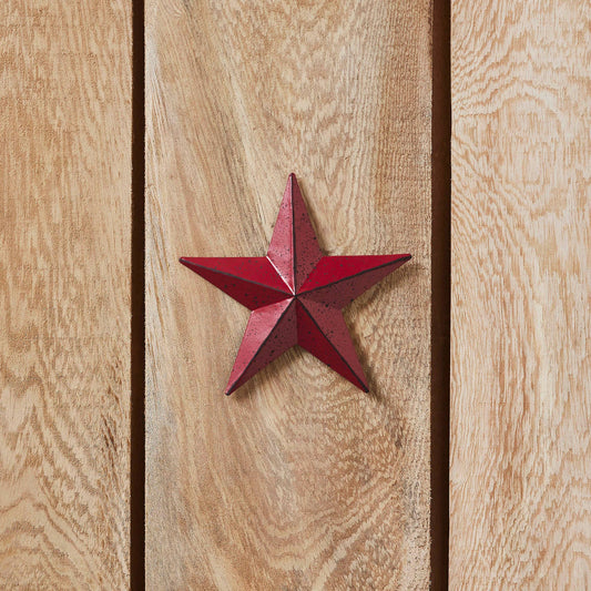 Metal Star Speckled Distressed Burgundy 4x4