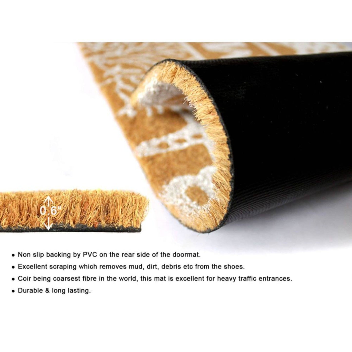 RugSmith Seashells and Starfish Coir Doormat, 18" x 30"