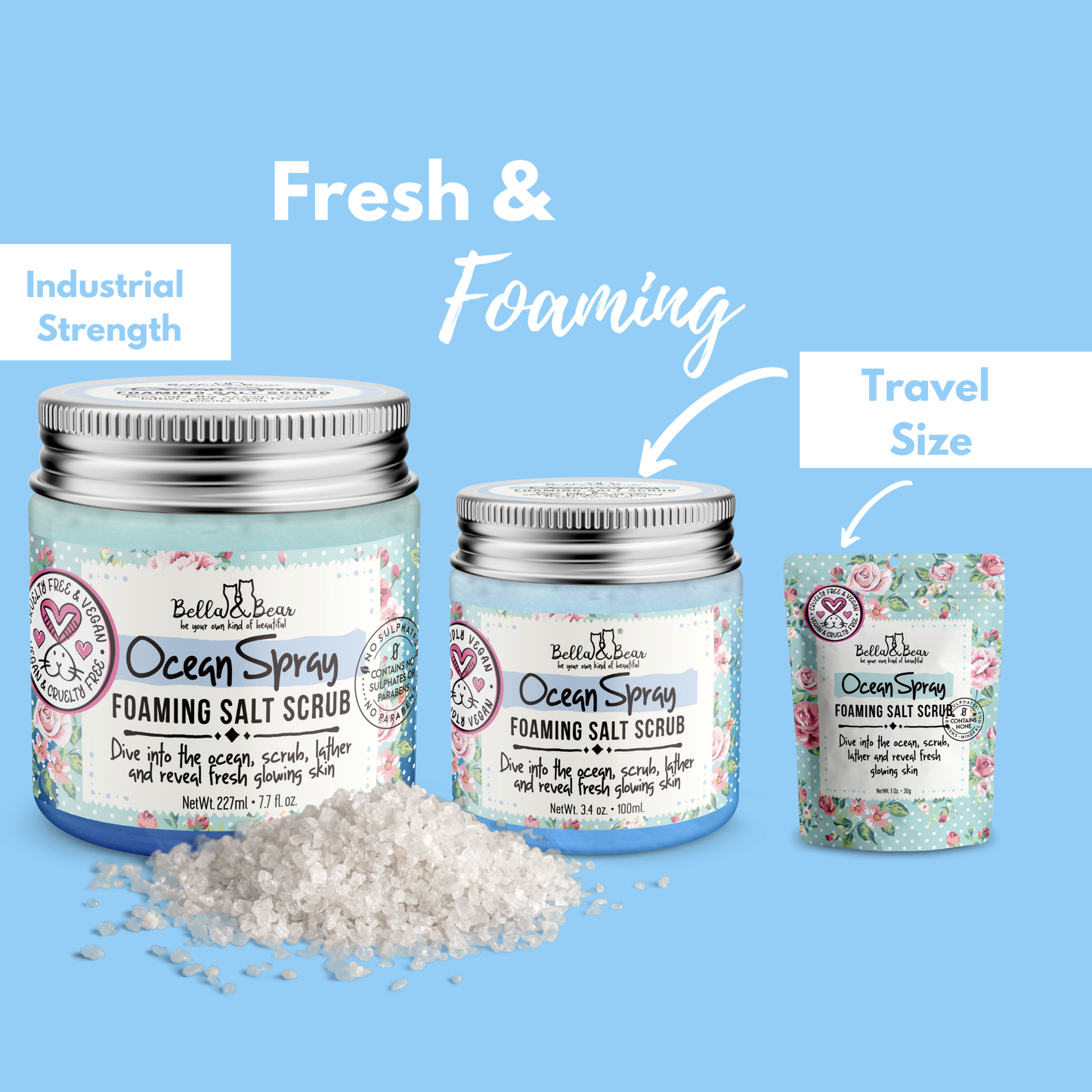 Ocean Spray Salt Body Scrub | Exfoliator | Travel Mini 3.4oz