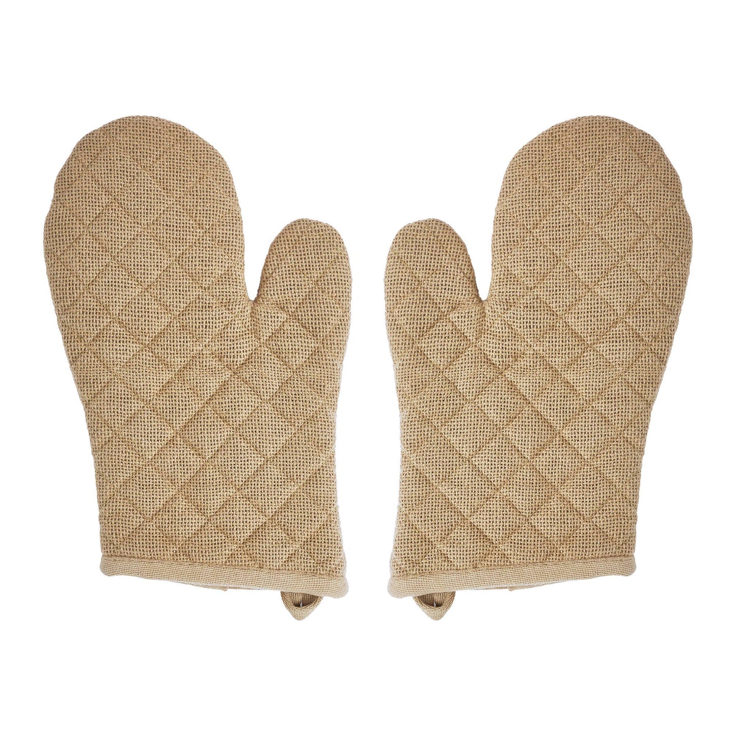 Burlap Natural Oven Mitt Set of 2