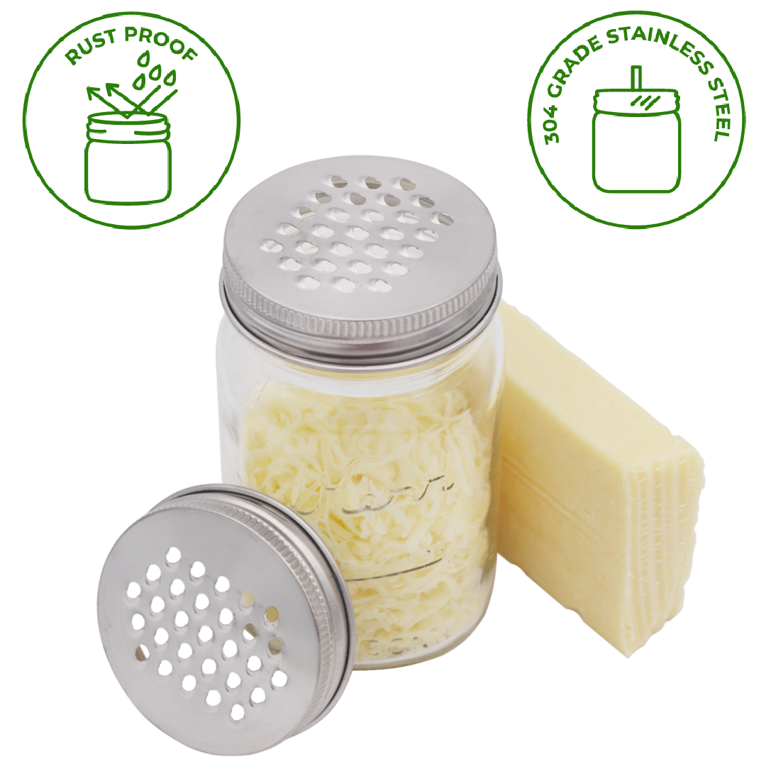 Grater / Shredder Lid for Mason Jars BIG AND SMALL