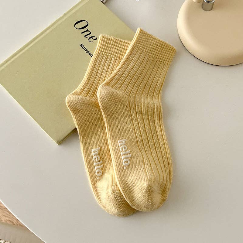 Candy Color Simple Letter Soft Socks DP25A452