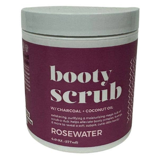 6OZ Rosewater Booty Scrub - With Charcoal and Coconut Oil