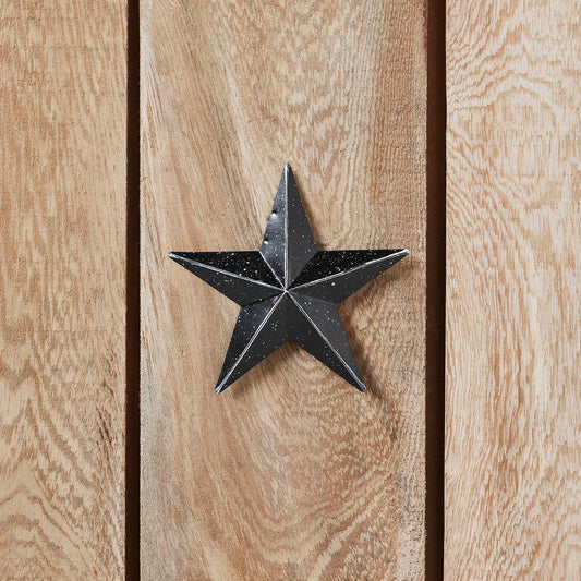 Metal Star Speckled Distressed Black 4x4