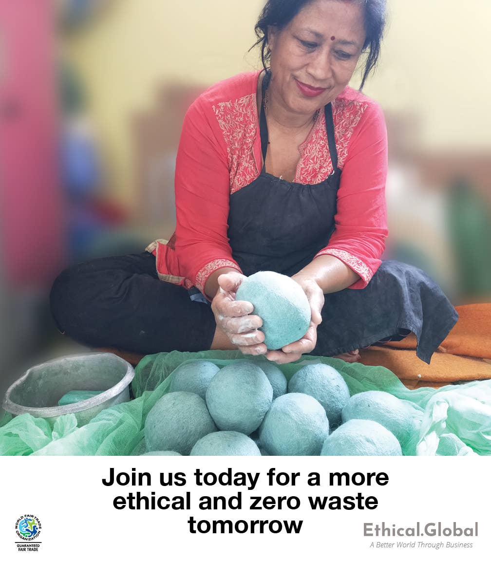 Mushrooms: Eco Wool Dryer Balls Fair Trade: Two Mushrooms