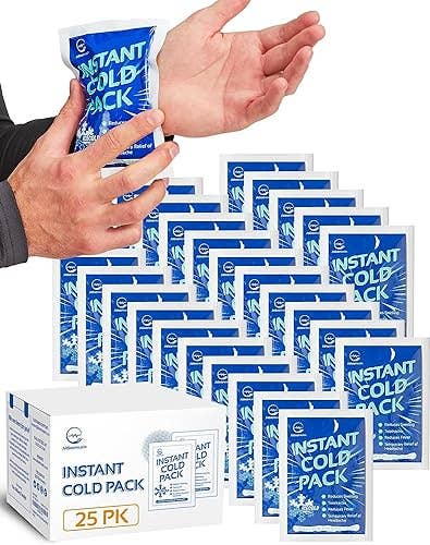 Instant Ice Cold Pack (6” x 4.5”) - 25 Packs Disposable