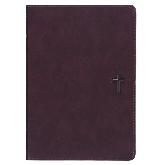 Devotional Bible NLT for Men Faux Leather Walnut Brown Cross