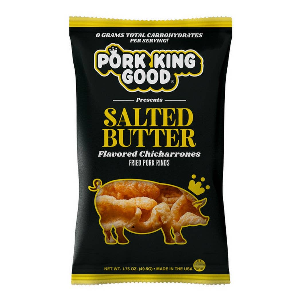 Pork King Good Salted Butter Pork Rinds  1.75oz Bag