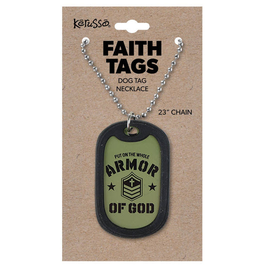 Faith Gear Dogtag Necklace Armor Of God: Green