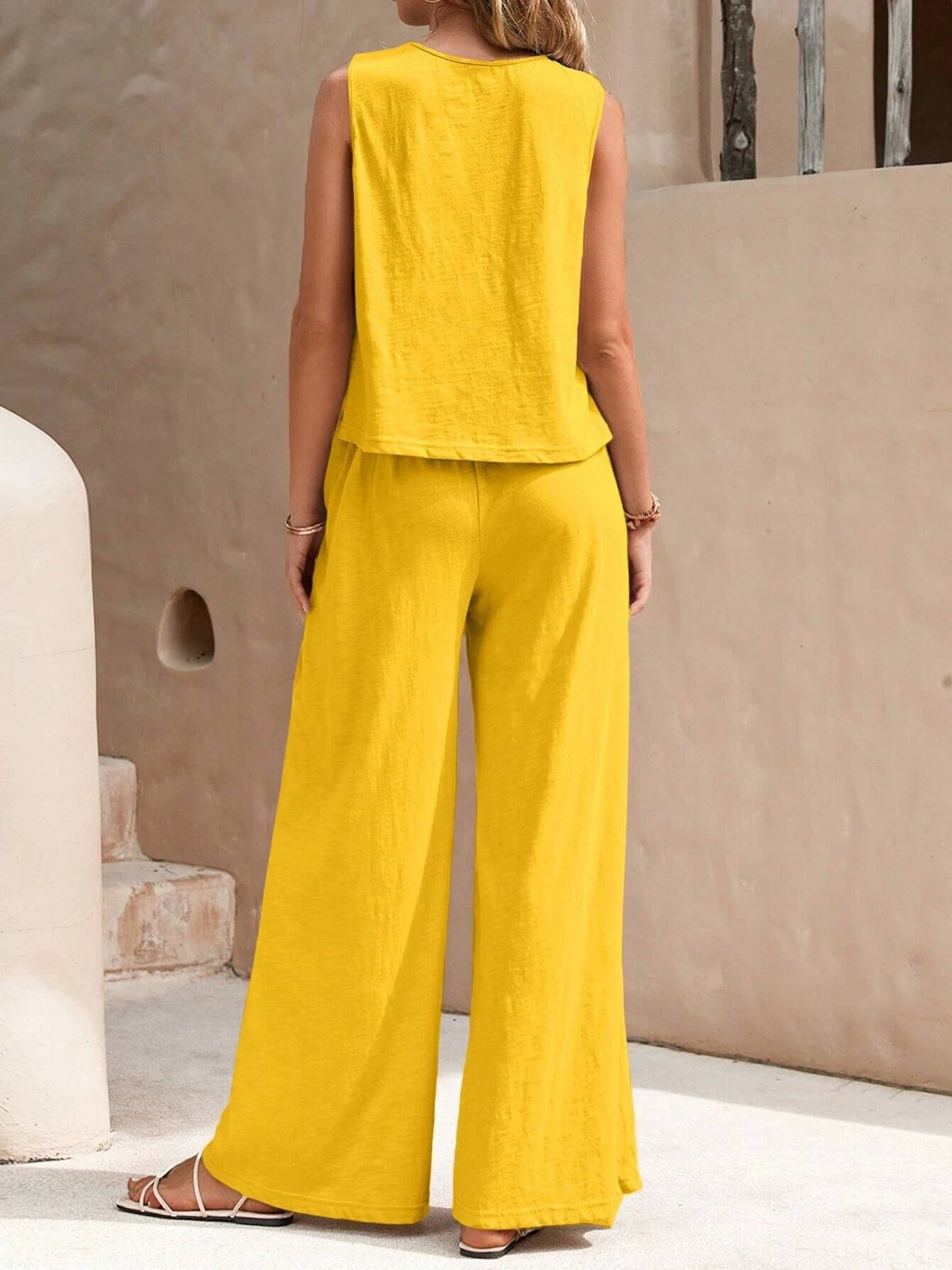 Loose Fitting Round Neck Casual Suit Set For Women
