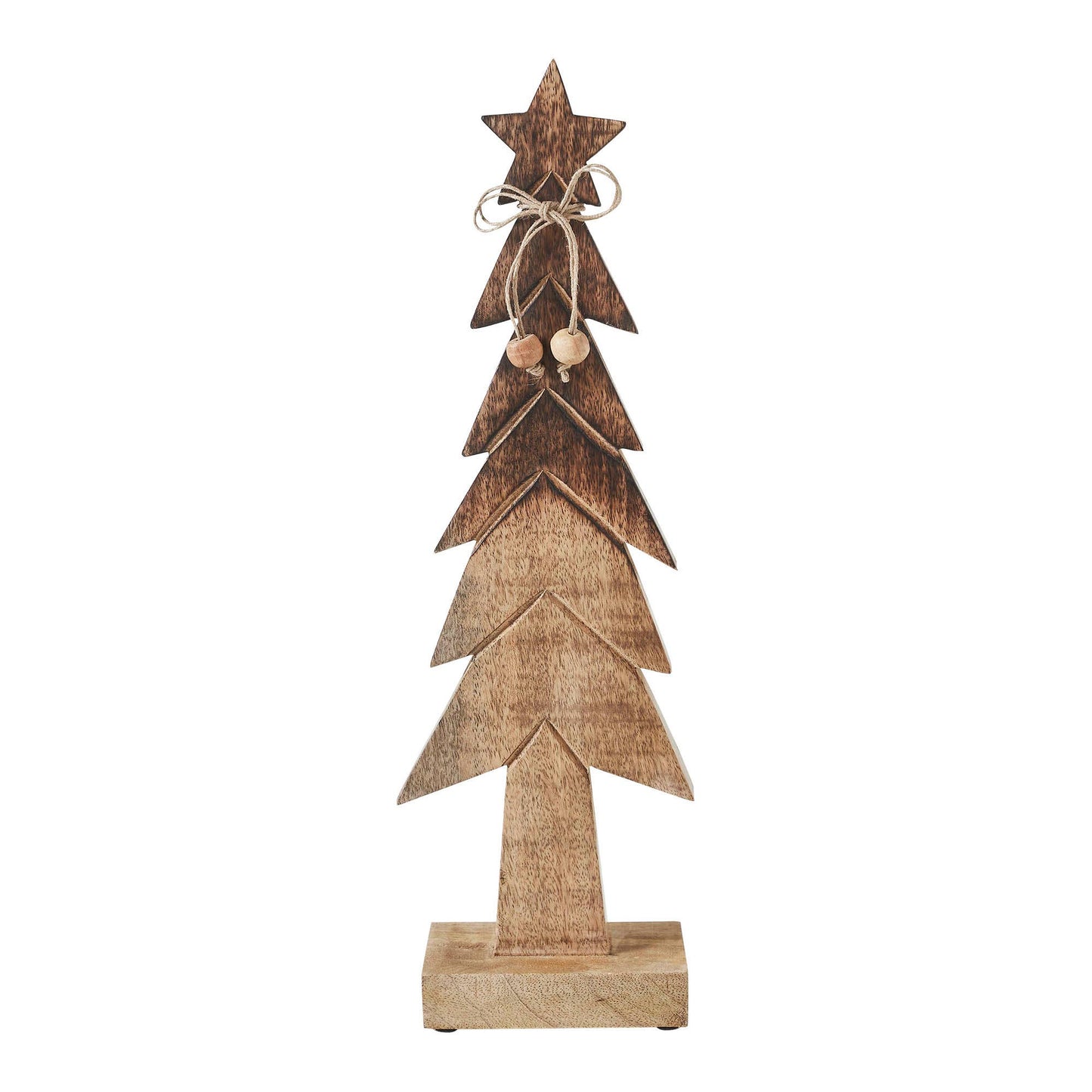 Christmas Tree Wooden Two Toned Brown Natural Figurine 16x5x2.25