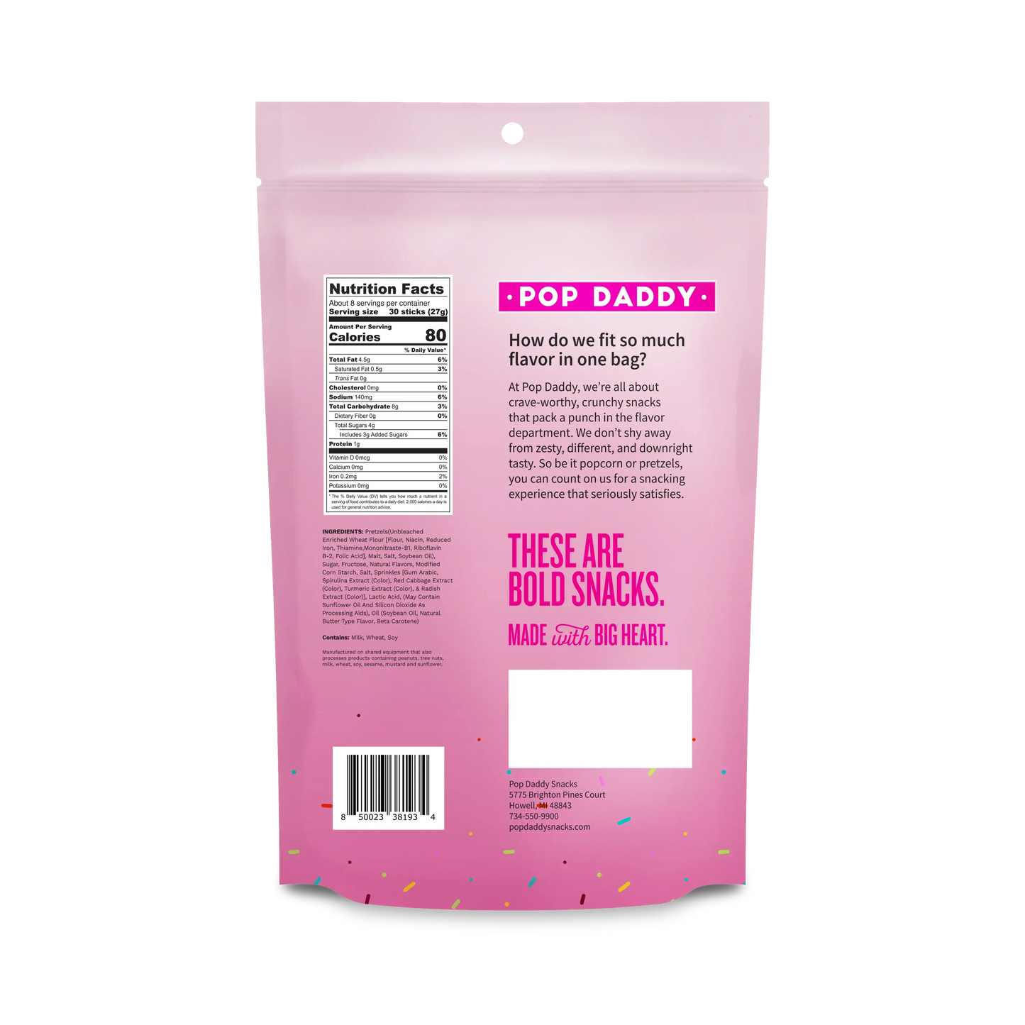 Birthday Cake Seasoned Pretzels (Limited Edition) 7.5oz