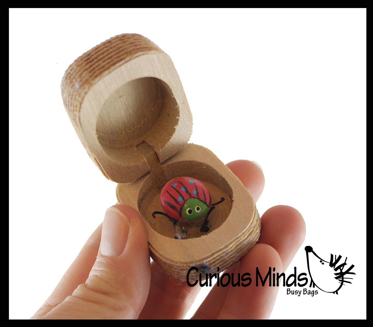 1 Love bug in Box Novelty Gift -Bugs Legs Wiggle Wood Hinge