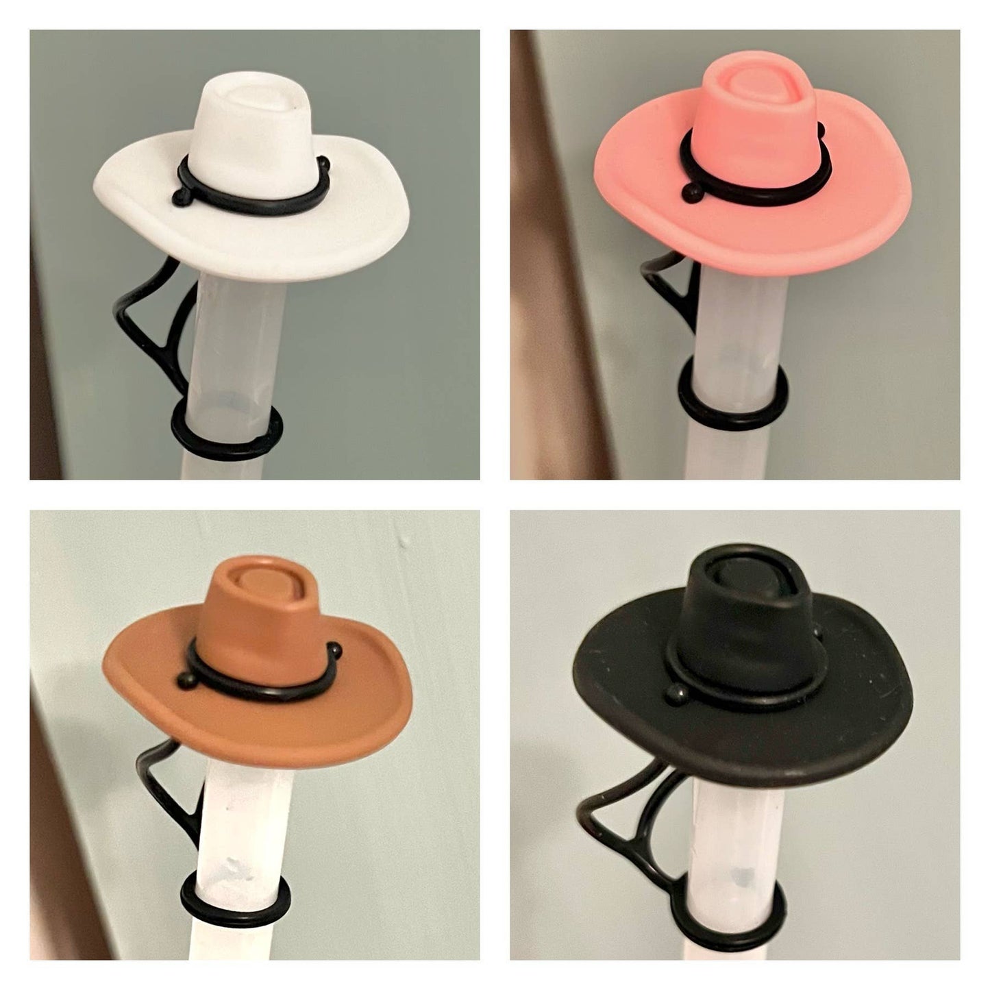 Cowboy/Cowgirl Hat Large Straw Toppers: White