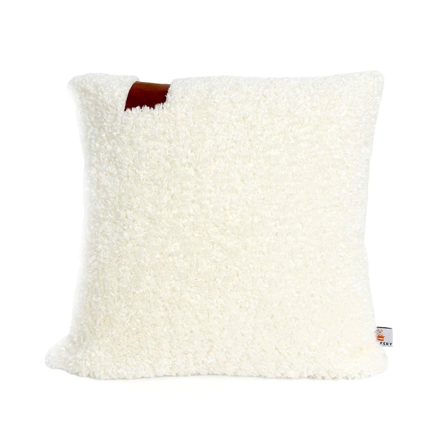 Cozy Teddy Throw Pillow, White (18" x 18" / 45 x 45 cm)
