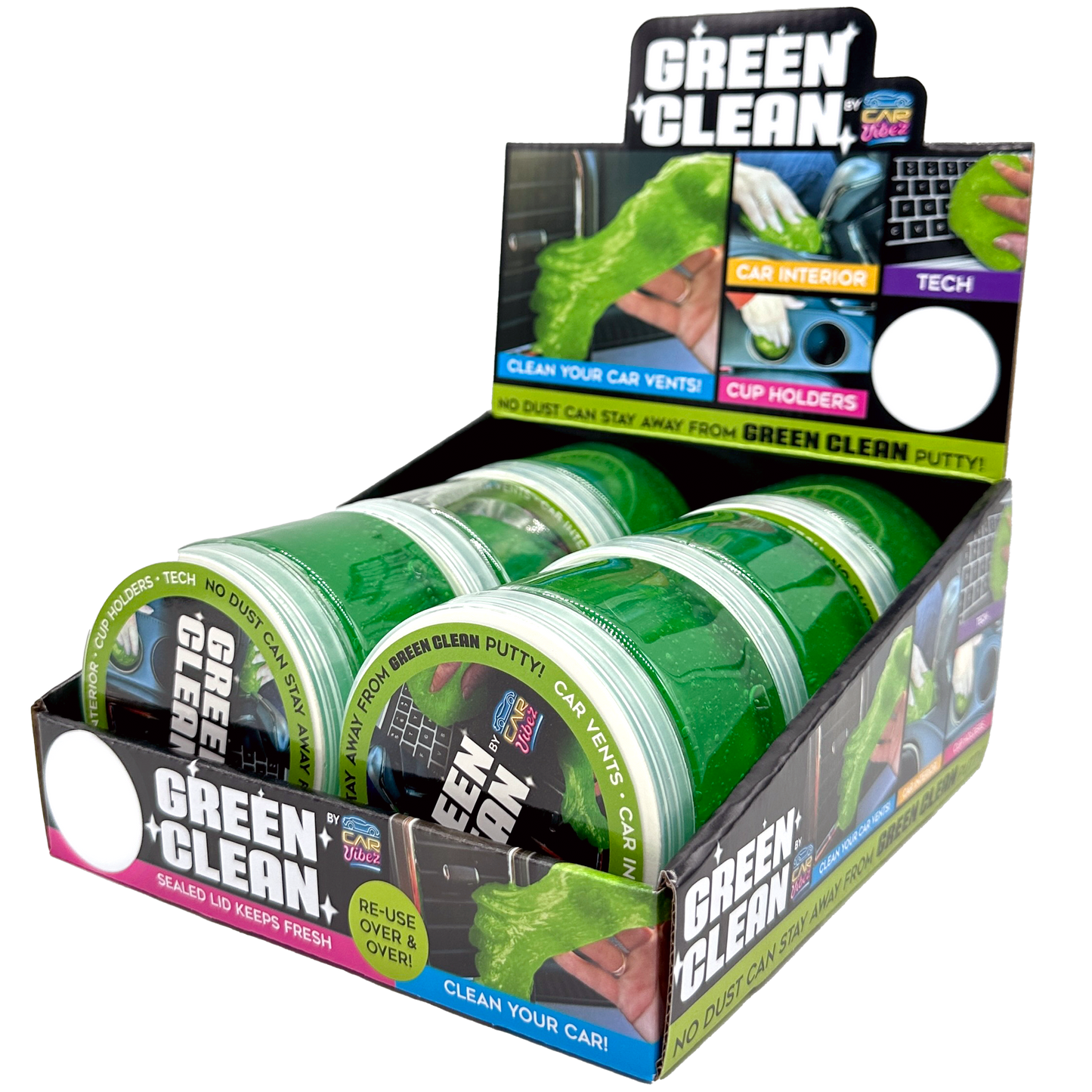 GREEN CLEAN CAR PUTTY 6 PIECES PER DISPLAY