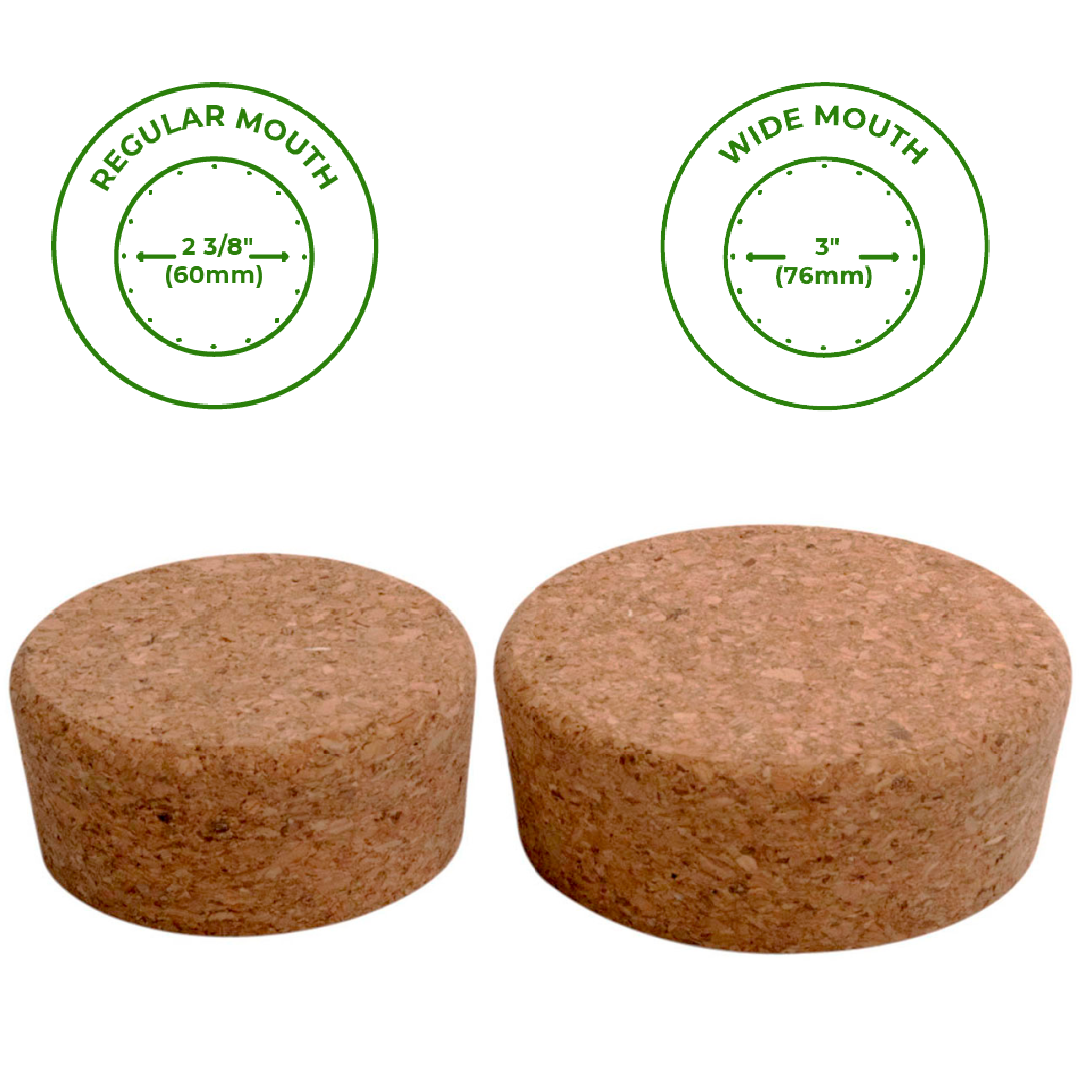 Cork Lid / Stopper for Mason Jars 4 Pack BIG AND SMALL