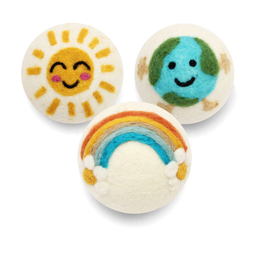Earth, Rainbow, Sun Eco Wool Dryer Balls Fair Trade