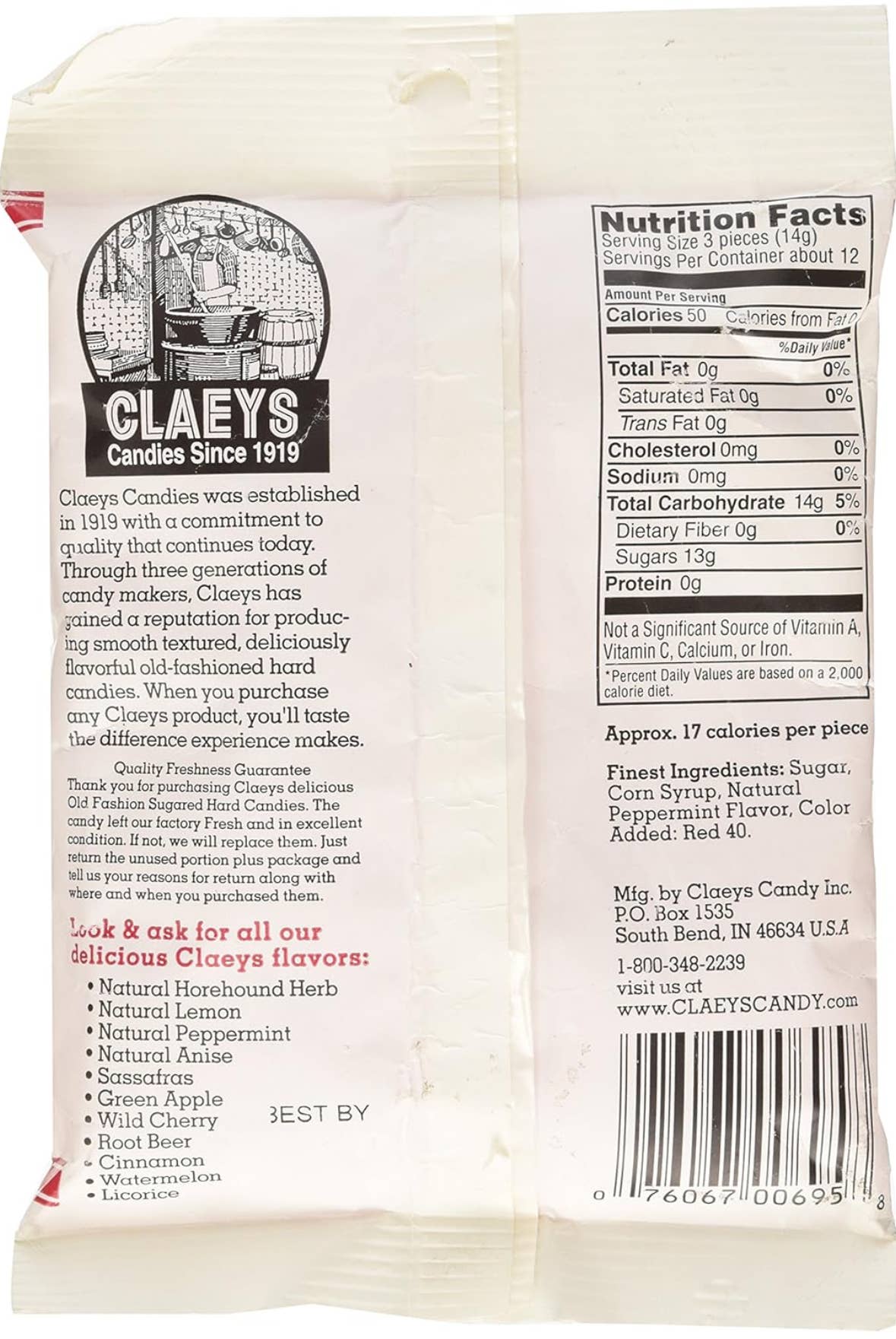 Nostalgic 1919 Old Fashioned Claey’s Peppermint Hard Candy